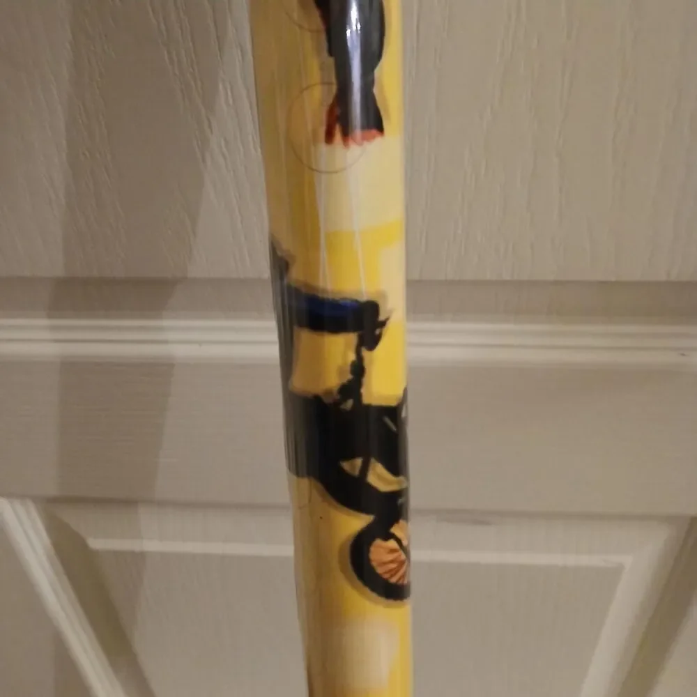 NEW vintage 1980s new old stock Hallmark gift wrap people riding bikes skating